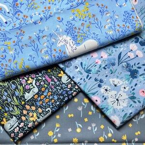 Unicorns, Cats, Flowers, Mixed Lot 100% Cotton Fabric, Quilt Sew, Craft 4-1/2 Yd